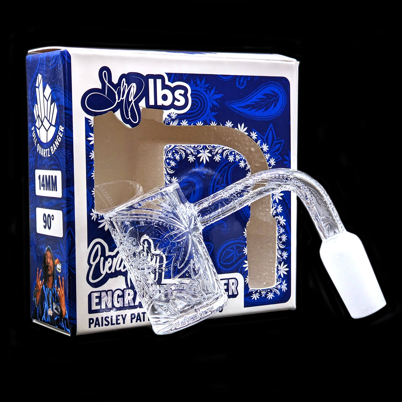 Dogg lbs - Everyday Engraved Paisley Quartz Banger - 14mm 90 Degree