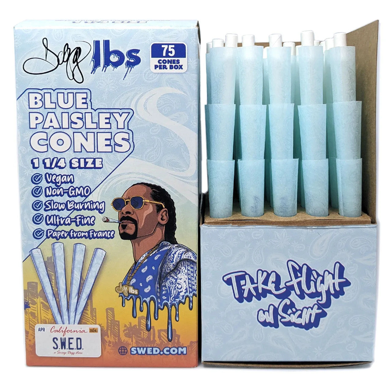 Dogg lbs - Prerolled Cones Blue Paisley - 1 1/4 - 75ct Box