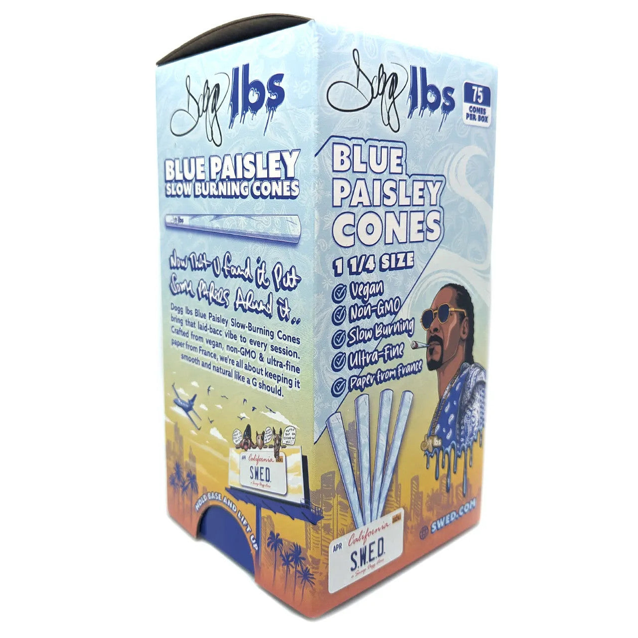 Dogg lbs - Prerolled Cones Blue Paisley - 1 1/4 - 75ct Box