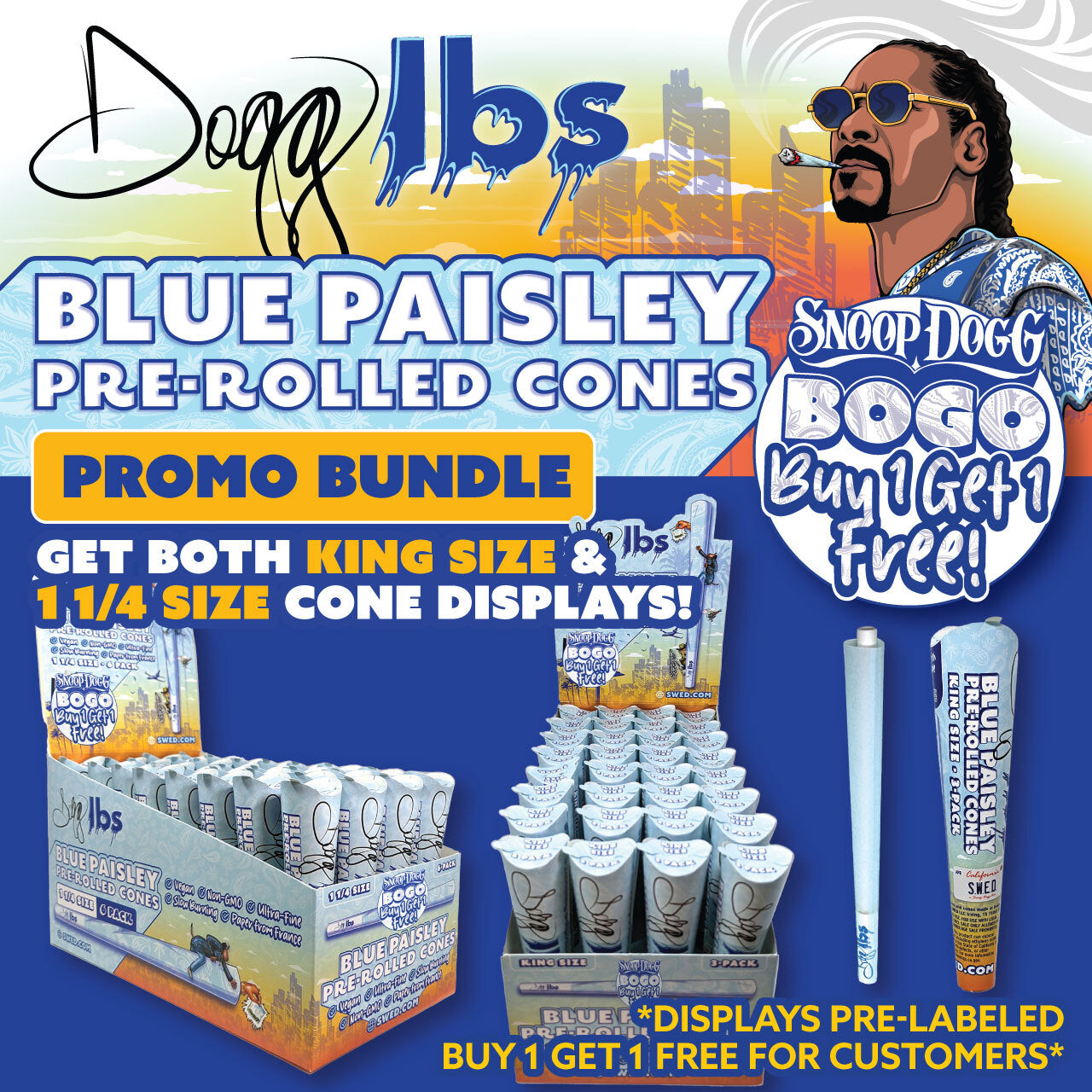 Dogg lbs - Blue Paisley Pre-Rolled Cones Promo BOGO Bundle
