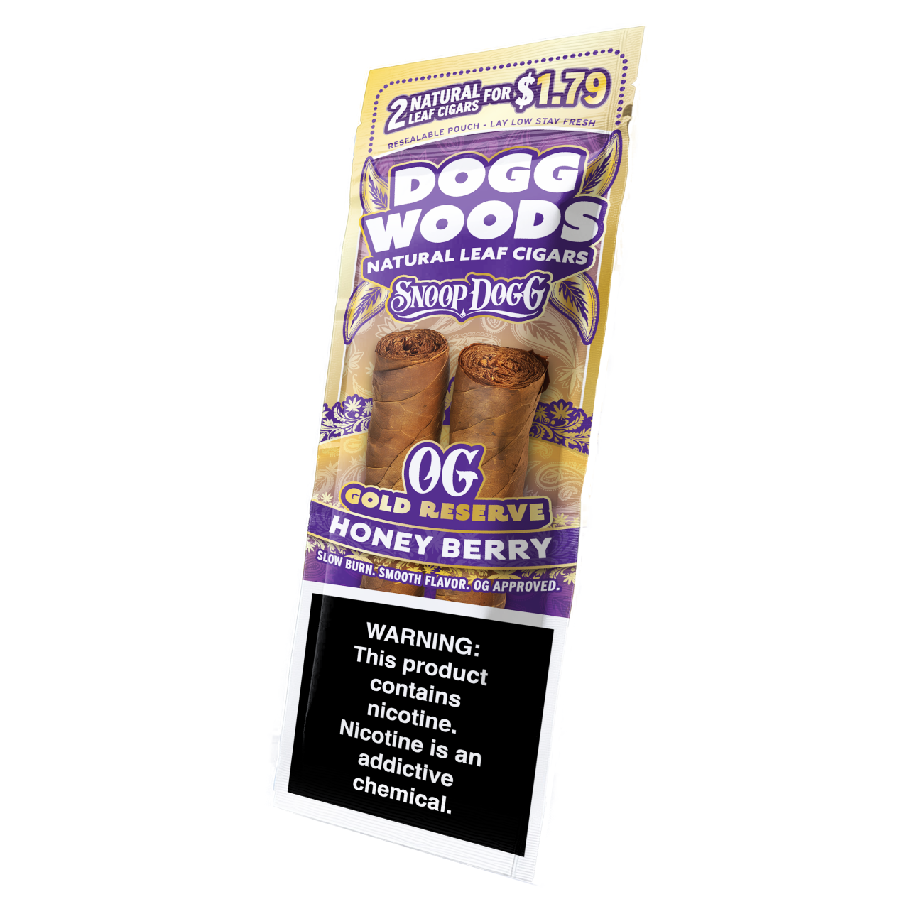 Dogg Woods - OG Gold Reserve Leaf Cigars (2pk) [Pre-Priced] - Display of 15