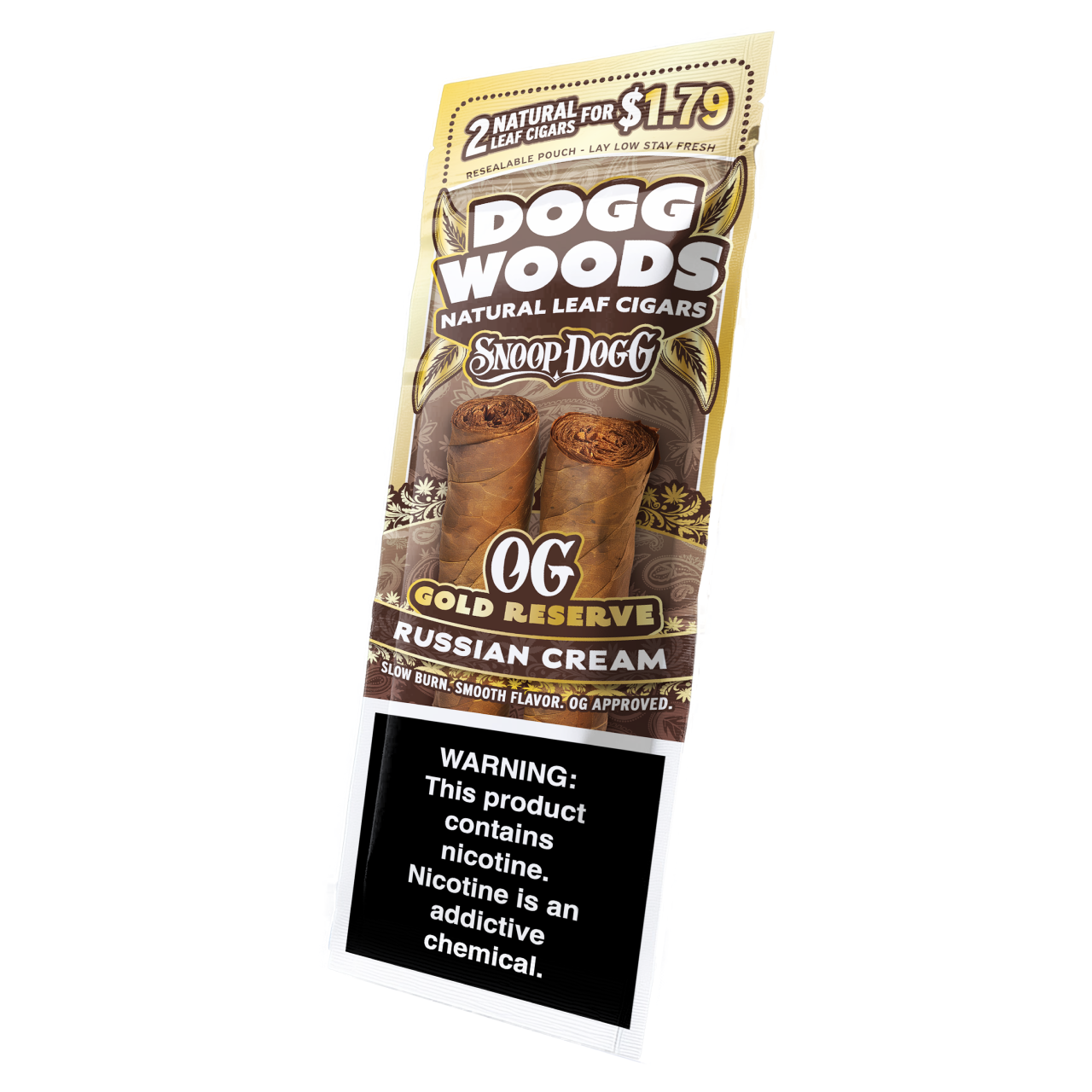Dogg Woods - OG Gold Reserve Leaf Cigars (2pk) [Pre-Priced] - Display of 15
