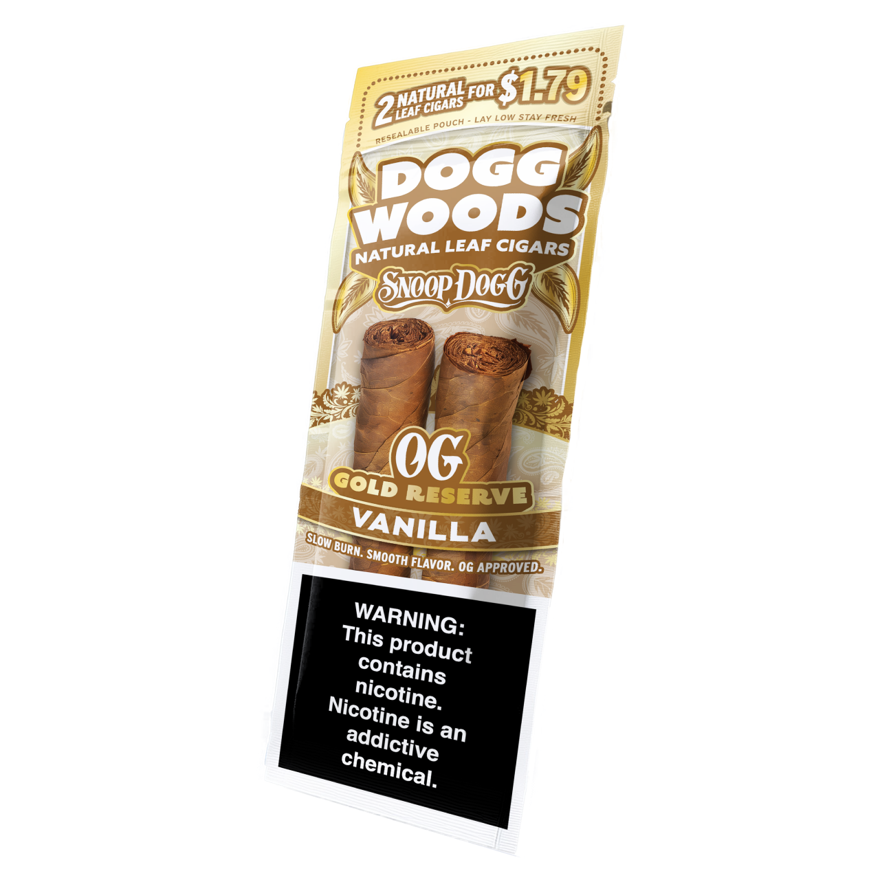 Dogg Woods - OG Gold Reserve Leaf Cigars (2pk) [Pre-Priced] - Display of 15