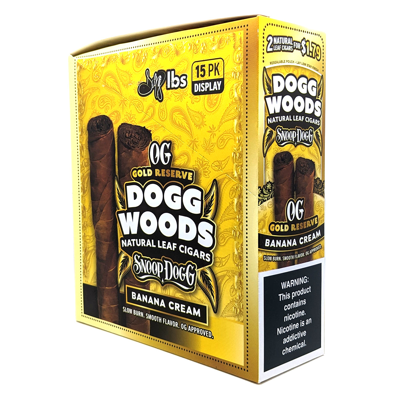 Dogg Woods - OG Gold Reserve Leaf Cigars (2pk) [Pre-Priced] - Display of 15