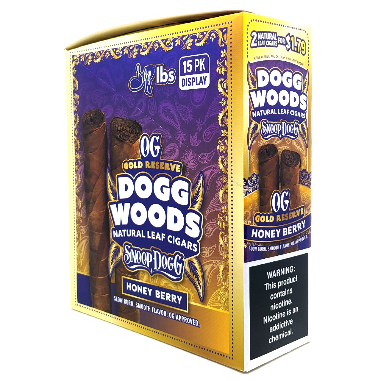 Dogg Woods - OG Gold Reserve Leaf Cigars (2pk) [Pre-Priced] - Display of 15