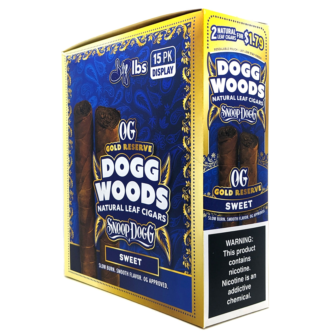 Dogg Woods - OG Gold Reserve Leaf Cigars (2pk) [Pre-Priced] - Display of 15