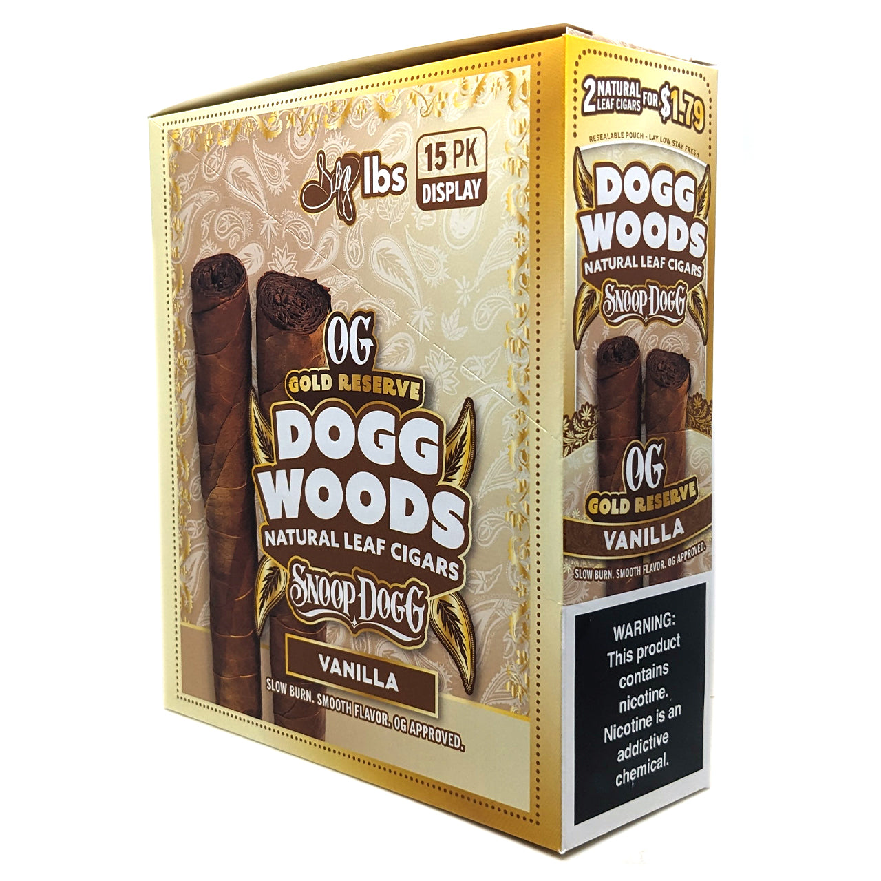 Dogg Woods - OG Gold Reserve Leaf Cigars (2pk) [Pre-Priced] - Display of 15