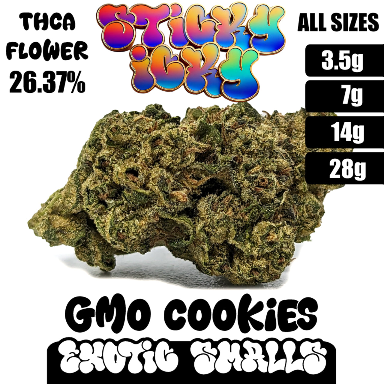 Sticky Icky - THCA Exotic Smalls Flower - GMO Cookies [Indica]