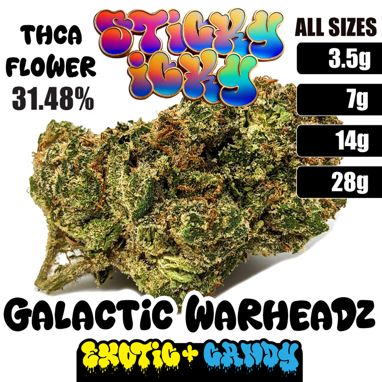 Sticky Icky - THCA Exotic+ Candy Flower - Galactic Warheadz [Indica]