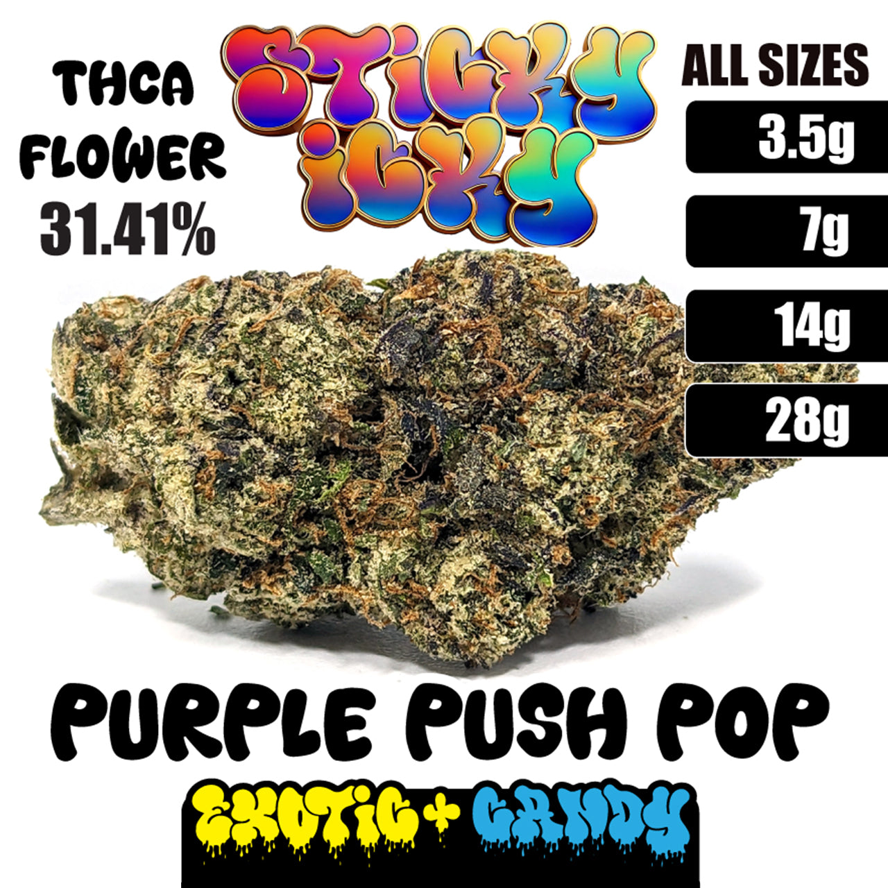 Sticky Icky - THCA Exotic+ Candy Flower - Purple Push Pop [Indica]