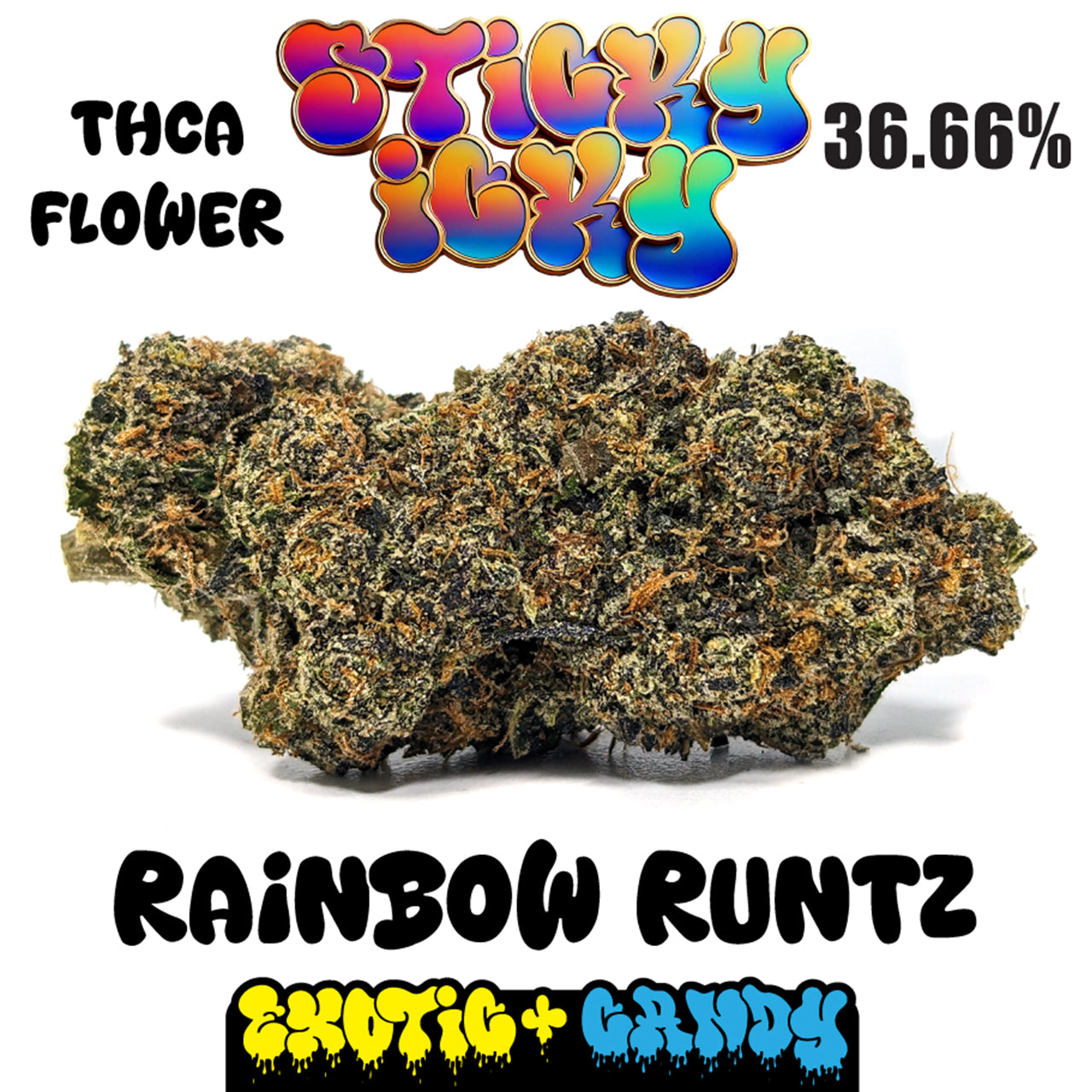 Sticky Icky - THCA Exotic+ Candy Flower - Rainbow Runtz [Indica]