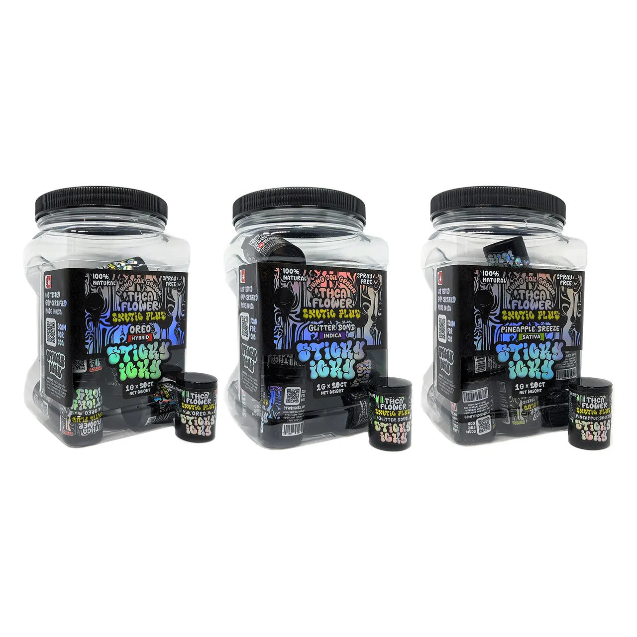 Sticky Icky - THCA Exotic Plus Flower 1g - Jar of 20
